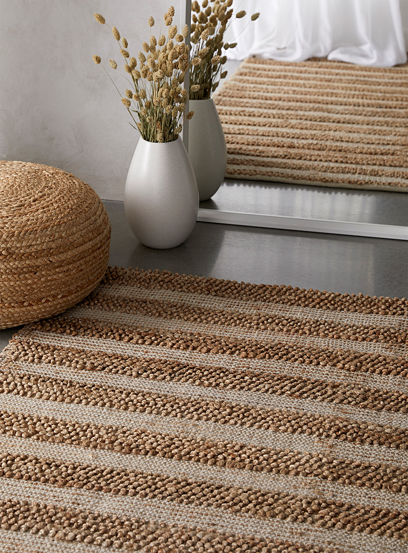 Simons Maison Sand Embossed stripe artisanal jute rug See available sizes