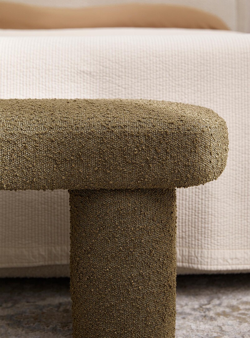 Simons Maison: Le banc tissu boucl&eacute; Ivoire - Beige cr&egrave;me