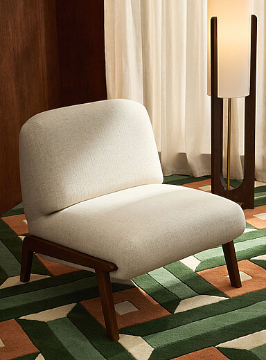 La chaise cr&egrave;me accent bois Zion