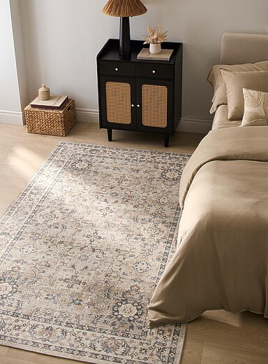 Simons Maison Patterned White Faded floral fresco rug See available sizes