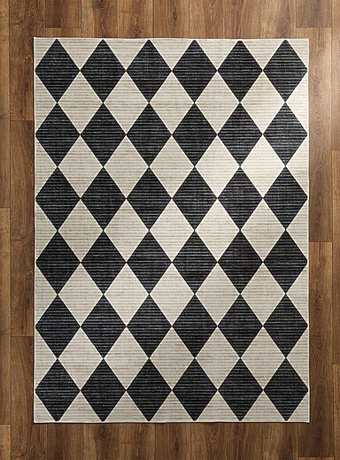 Simons Maison: Le tapis losanges accent Voir nos formats offerts Noir &agrave; motifs