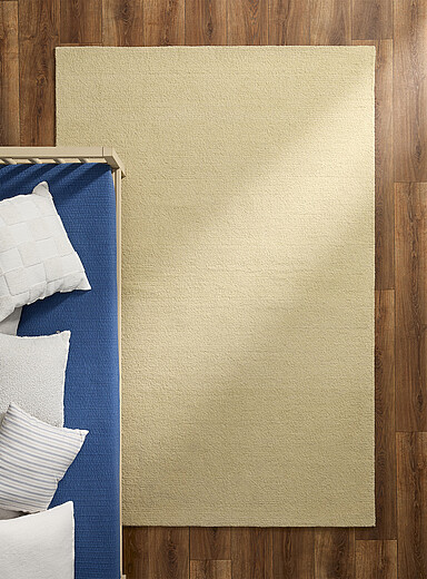 Plain pure wool handcrafted rug See available sizes