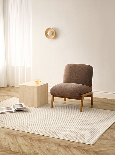 Simons Maison: Le tapis effet labyrinthe en relief Voir nos formats offerts Blanc cass&eacute;