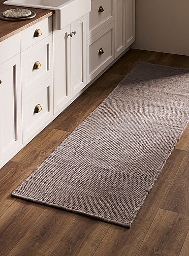 Simons Maison Slate Grey Pebble-effect handwoven hallway rug 75 x 245 cm