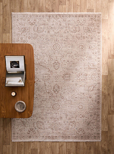 Simons Maison: Le tapis tapisserie florale Voir nos formats offerts Ivoire - Beige cr&egrave;me