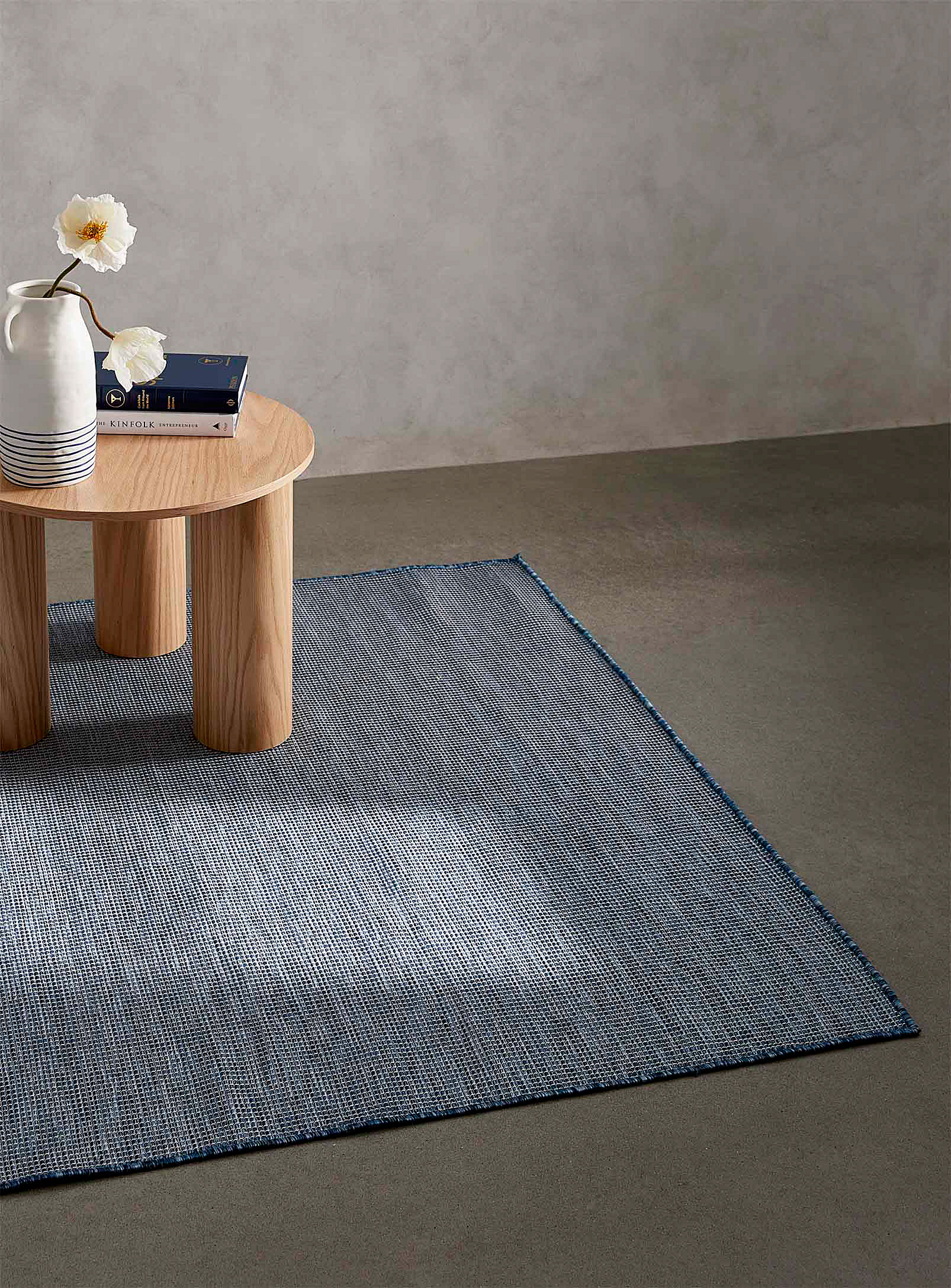 Simons Maison Checkered Texture Indoor-outdoor Rug See Available Sizes In Blue