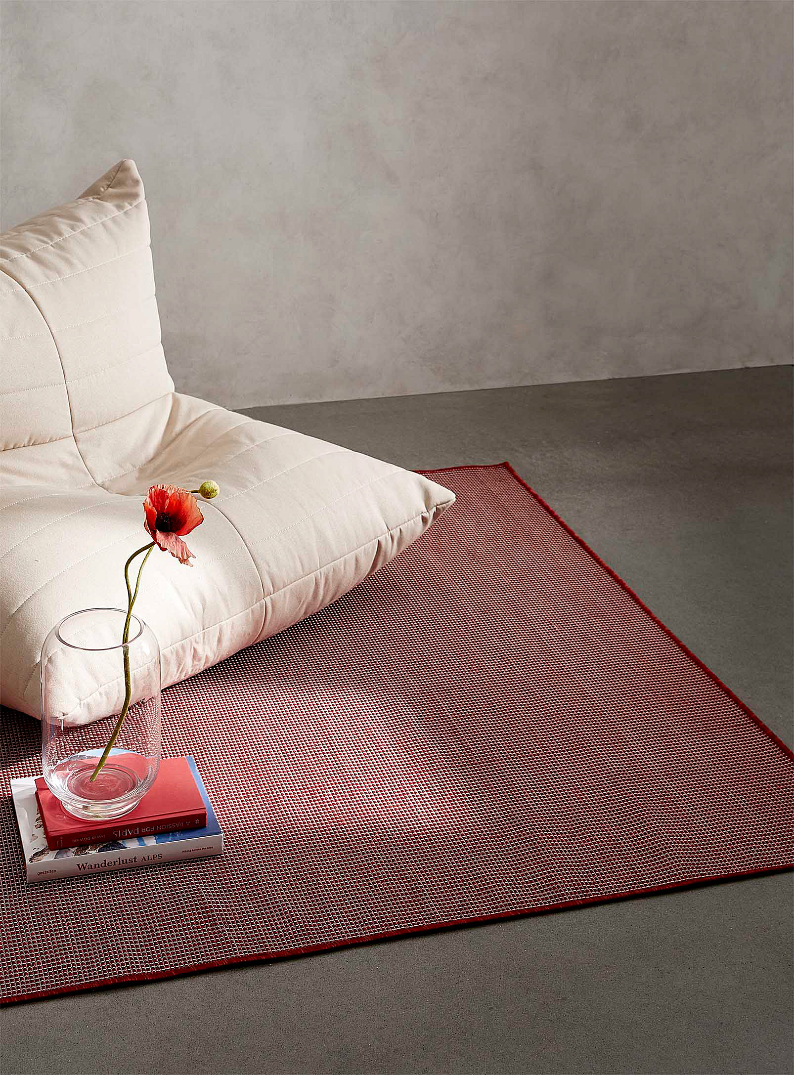 Simons Maison Checkered Texture Indoor-outdoor Rug See Available Sizes In Red