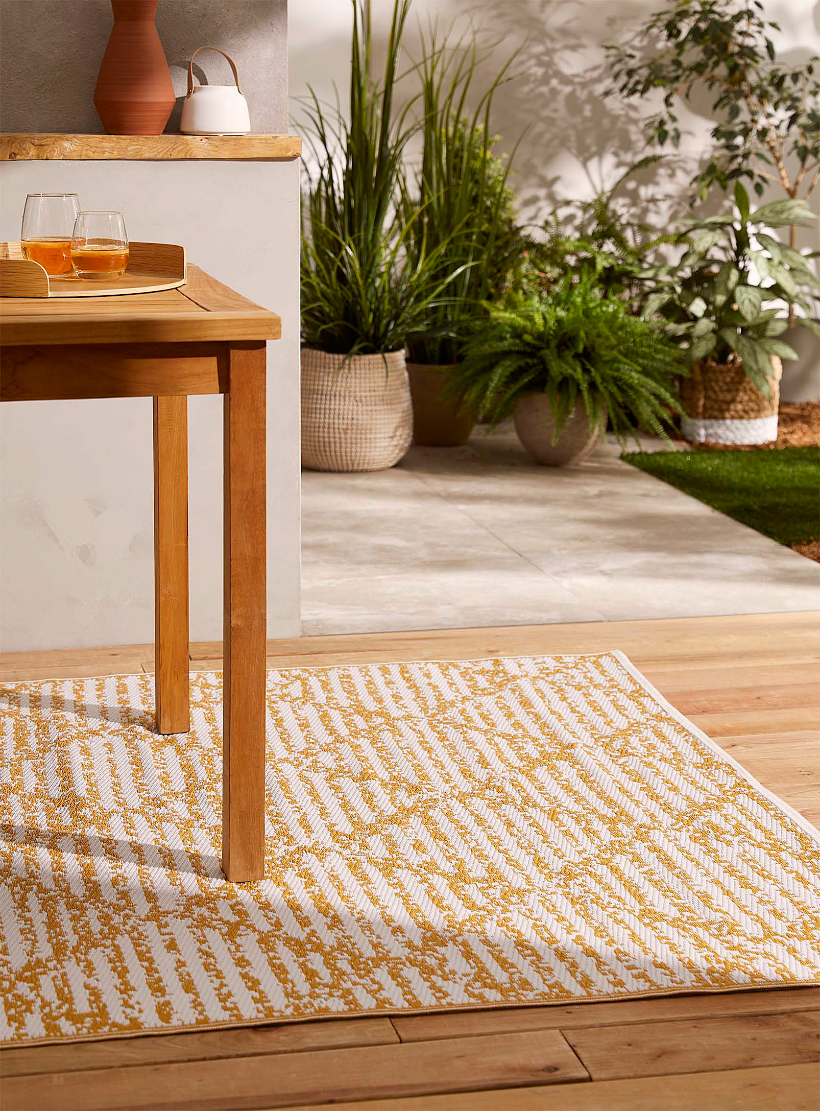 Simons Maison Imperfect Treillis Indoor-outdoor Rug See Available Sizes In Medium Yellow