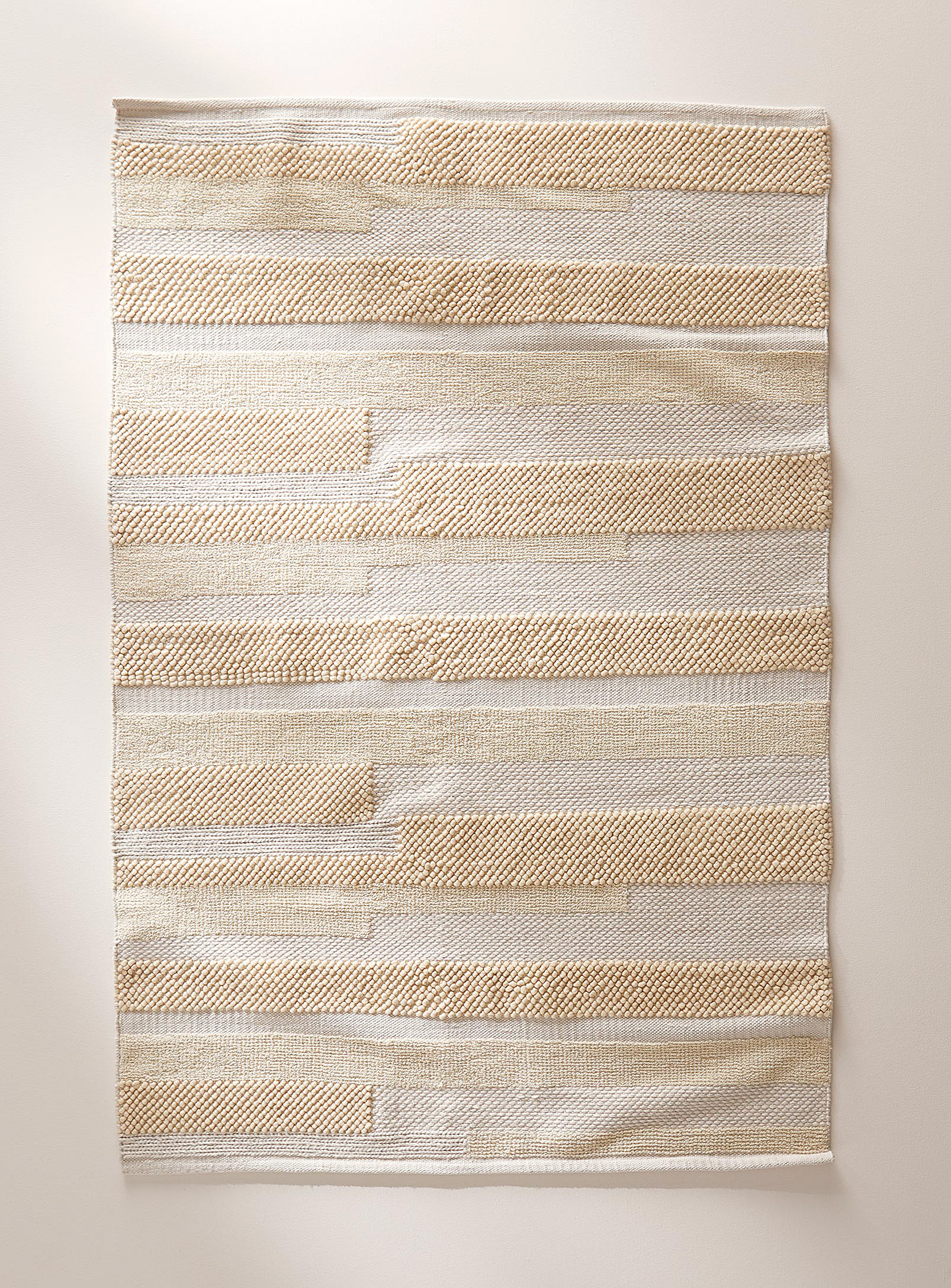 Simons Maison Beige Textured Lines Rug See Available Sizes In Sand