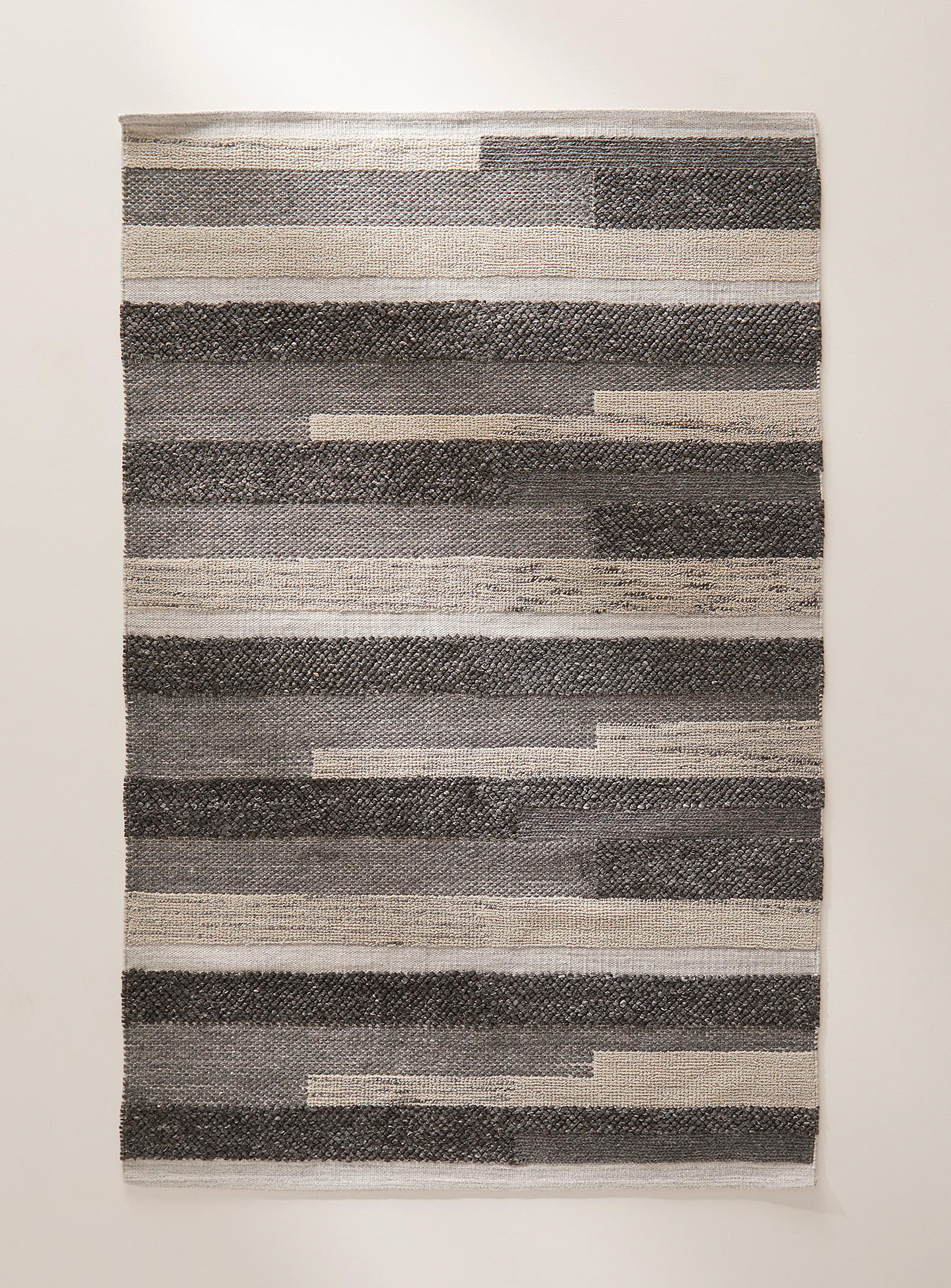 Simons Maison Grey And Beige Textured Lines Rug See Available Sizes In Assorted