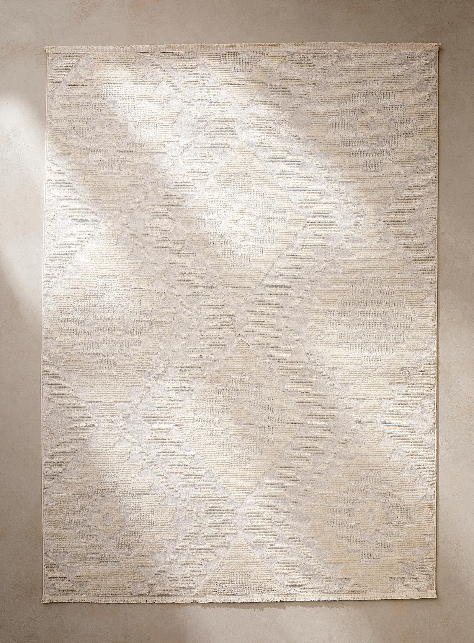 Simons Maison Serrated Diamond Pattern Rug See Available Sizes In Ivory White