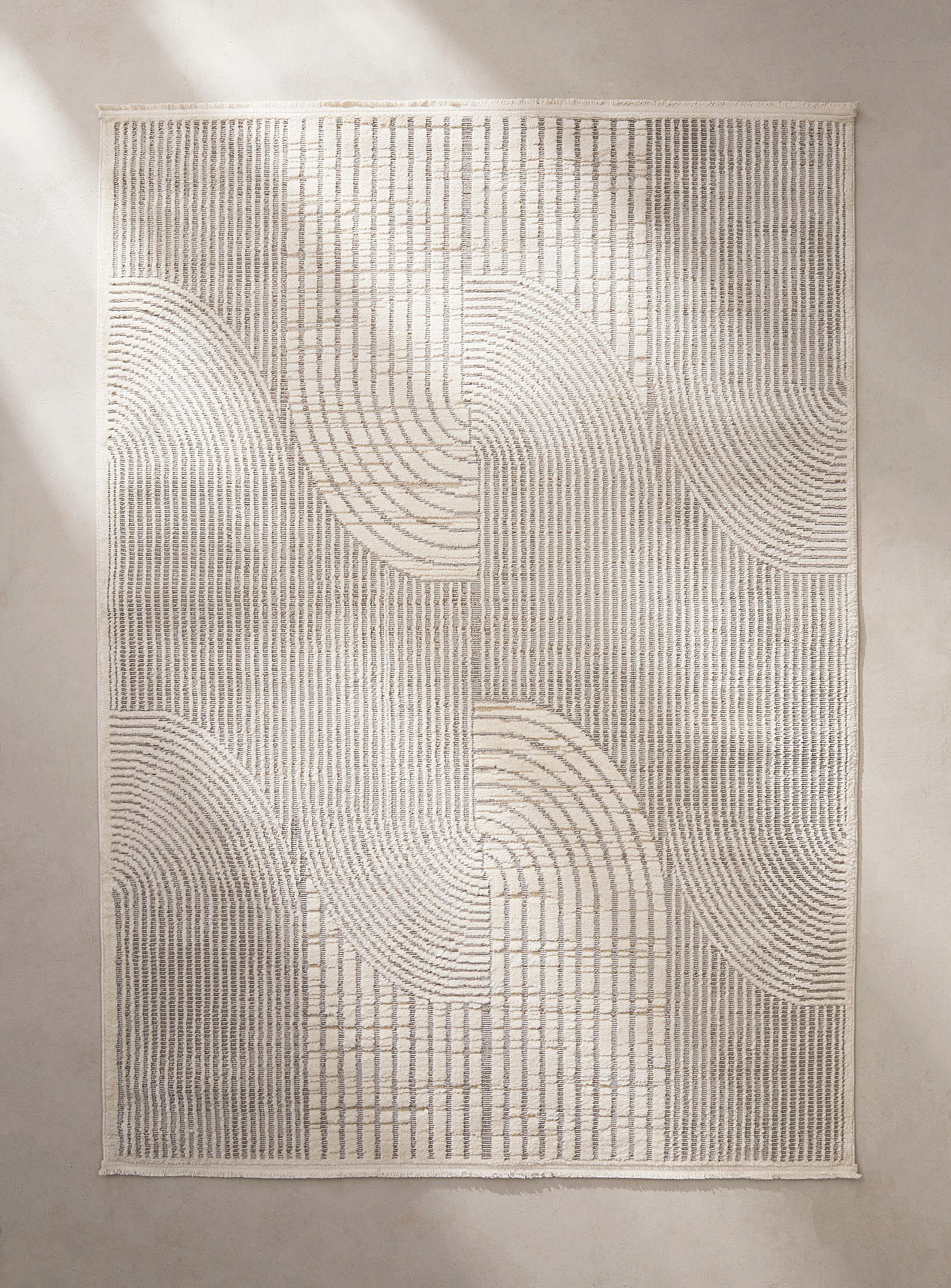 Simons Maison Grooved Geometry Woven Rug See Available Sizes In Grey