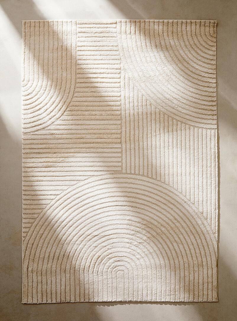 Geometric grooves monochrome rug See available sizes product image (primary)