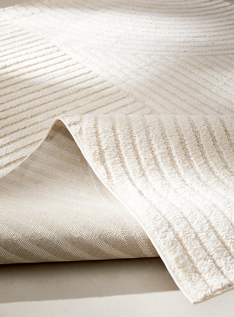 Geometric grooves monochrome rug See available sizes product image 2