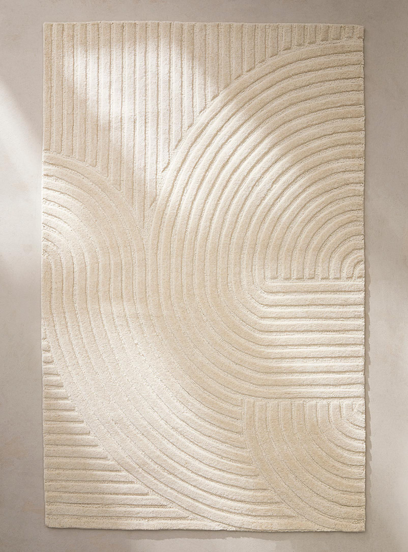 Winding Contrast Wool Artisanal Rug See Available Sizes