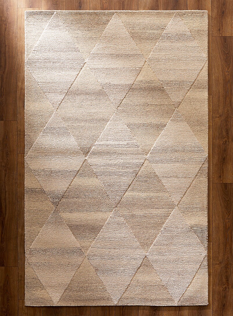 Faded stripes diamonds artisanal rug See available sizes product image (primary)