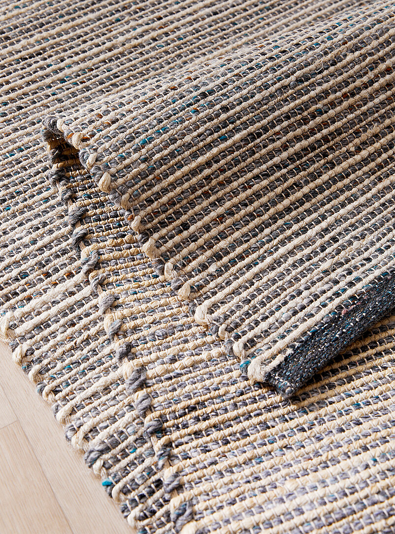 Woven stripes reversible artisanal rug See available sizes product image 2