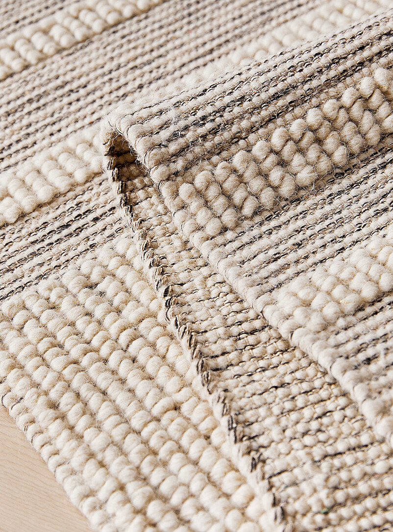 Discontinuous stripe wool artisanal rug See available sizes product image 2