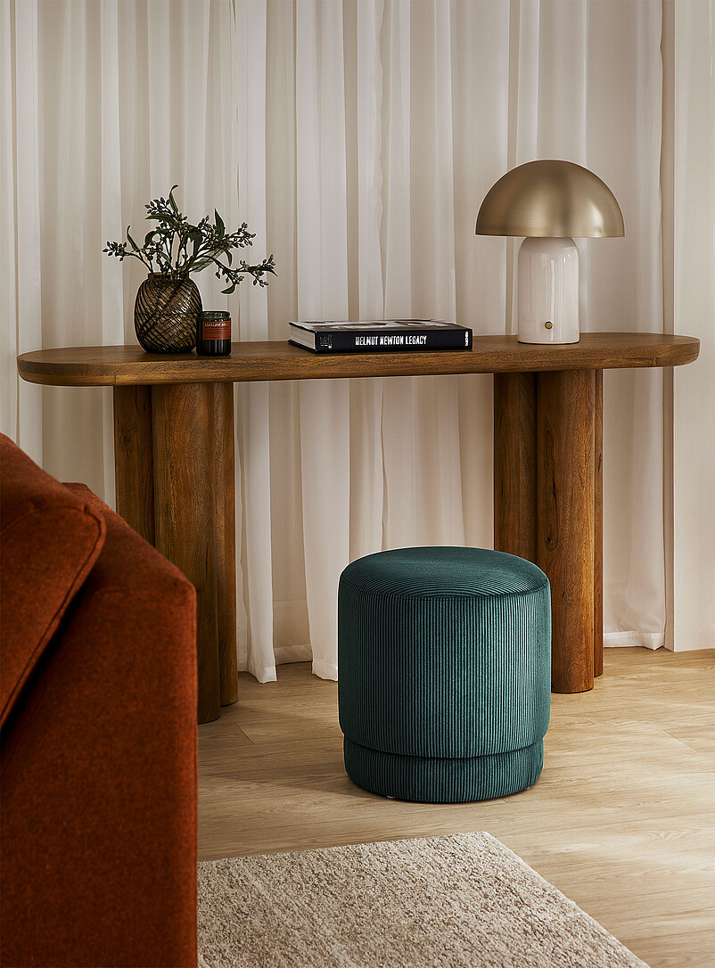 Corduroy Round Pouf