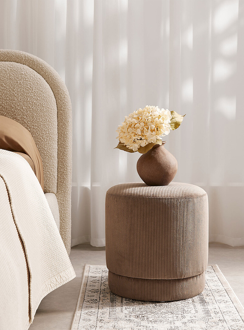 Corduroy round pouf product image (primary)