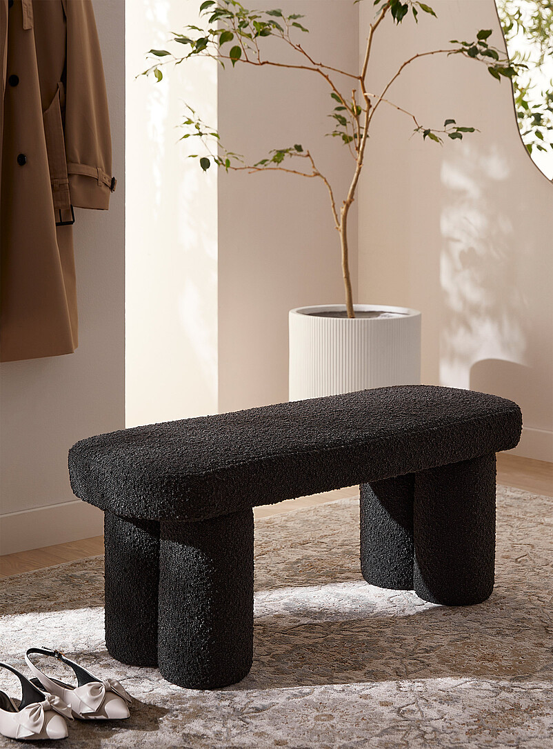 Bouclé fabric bench product image (primary)