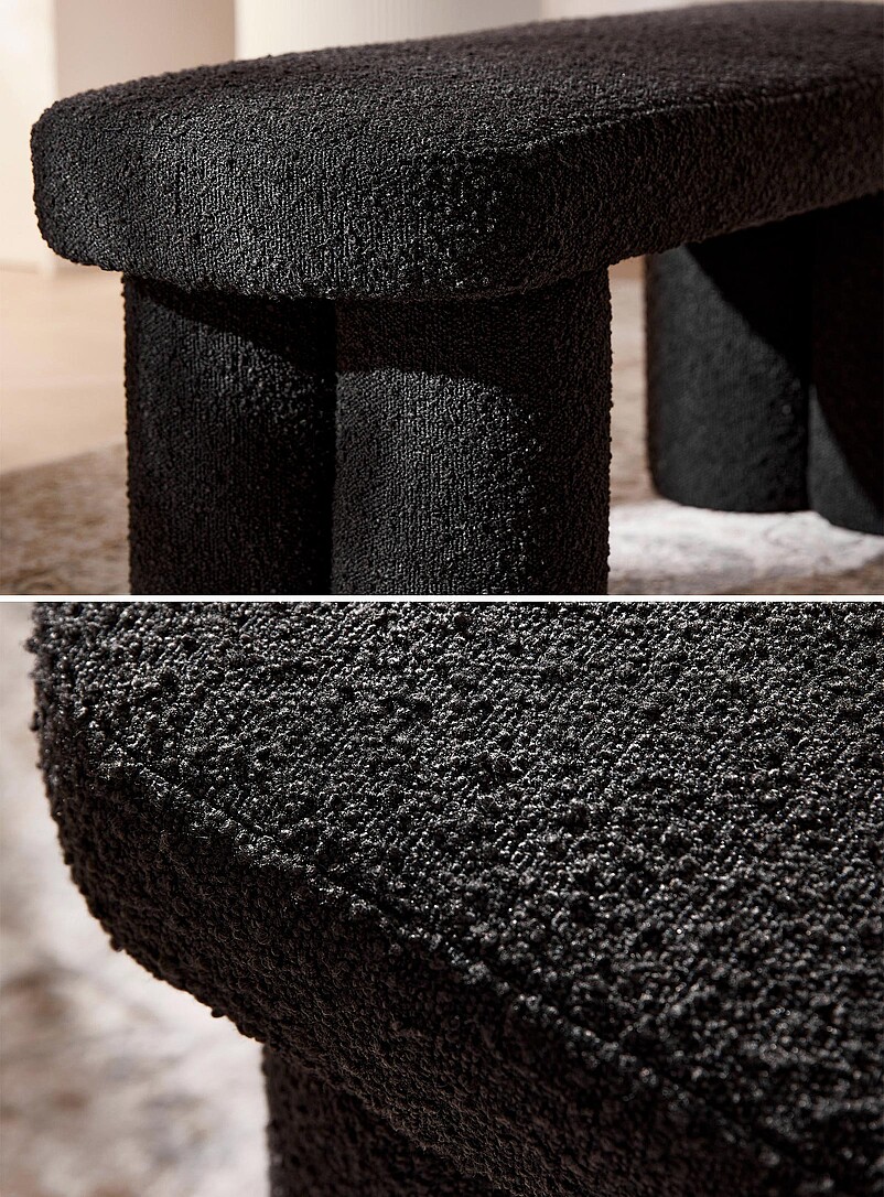 Bouclé fabric bench product image 2