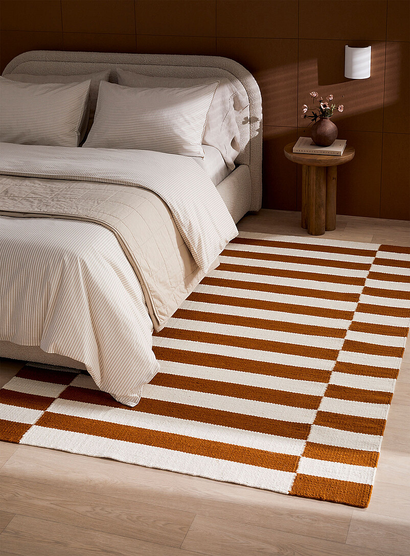 Segmented Stripes Reversible Artisanal Rug See Available Sizes