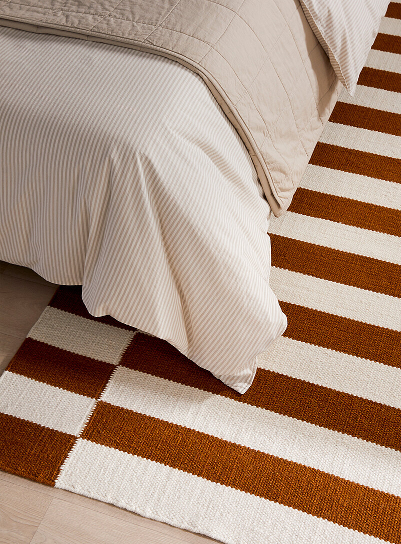 Segmented stripes reversible artisanal rug See available sizes product image 2