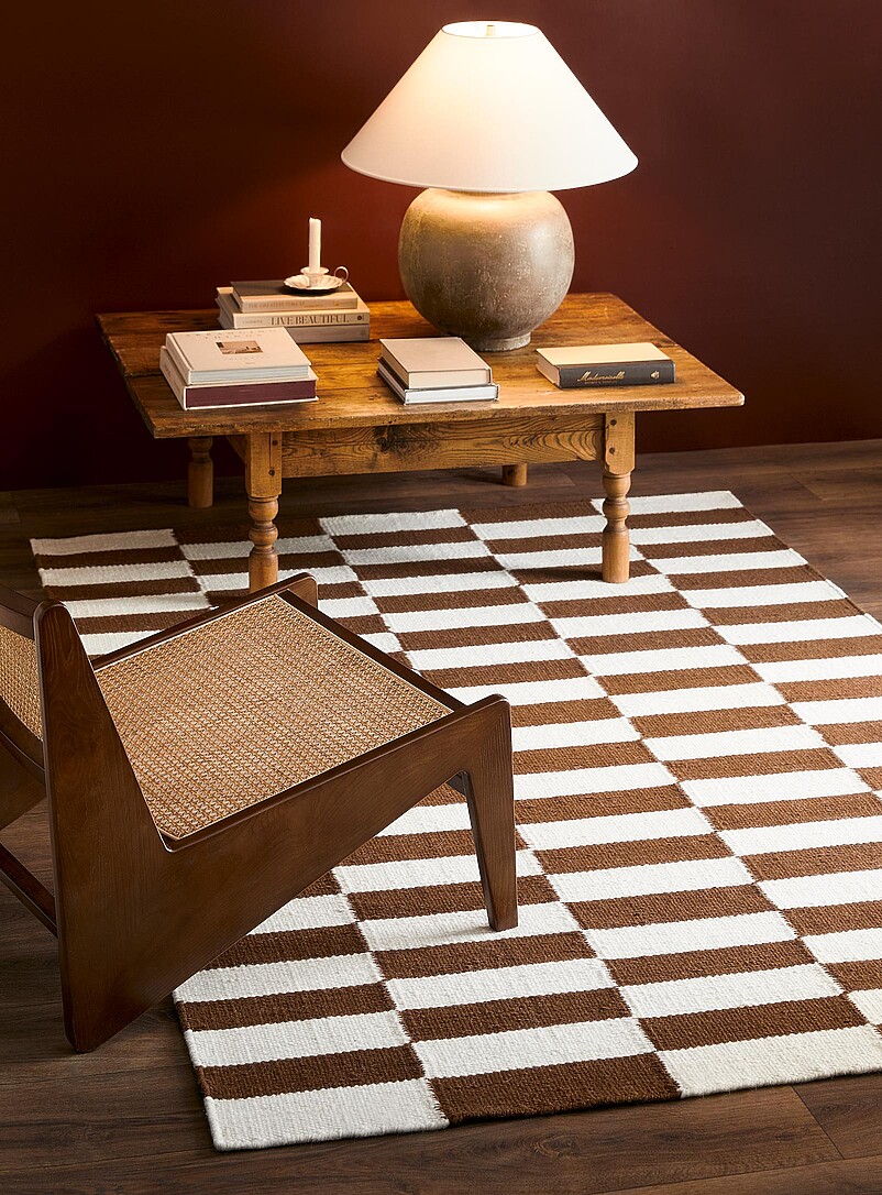 Rectangle checkerboard reversible artisanal rug See available sizes product image (primary)