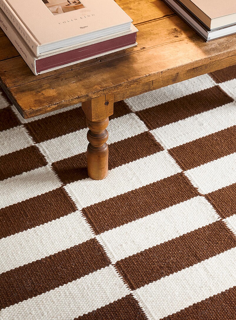 Rectangle checkerboard reversible artisanal rug See available sizes product image 2