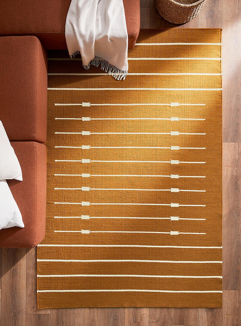 Striped Blocks Reversible Artisanal Rug See Available Sizes