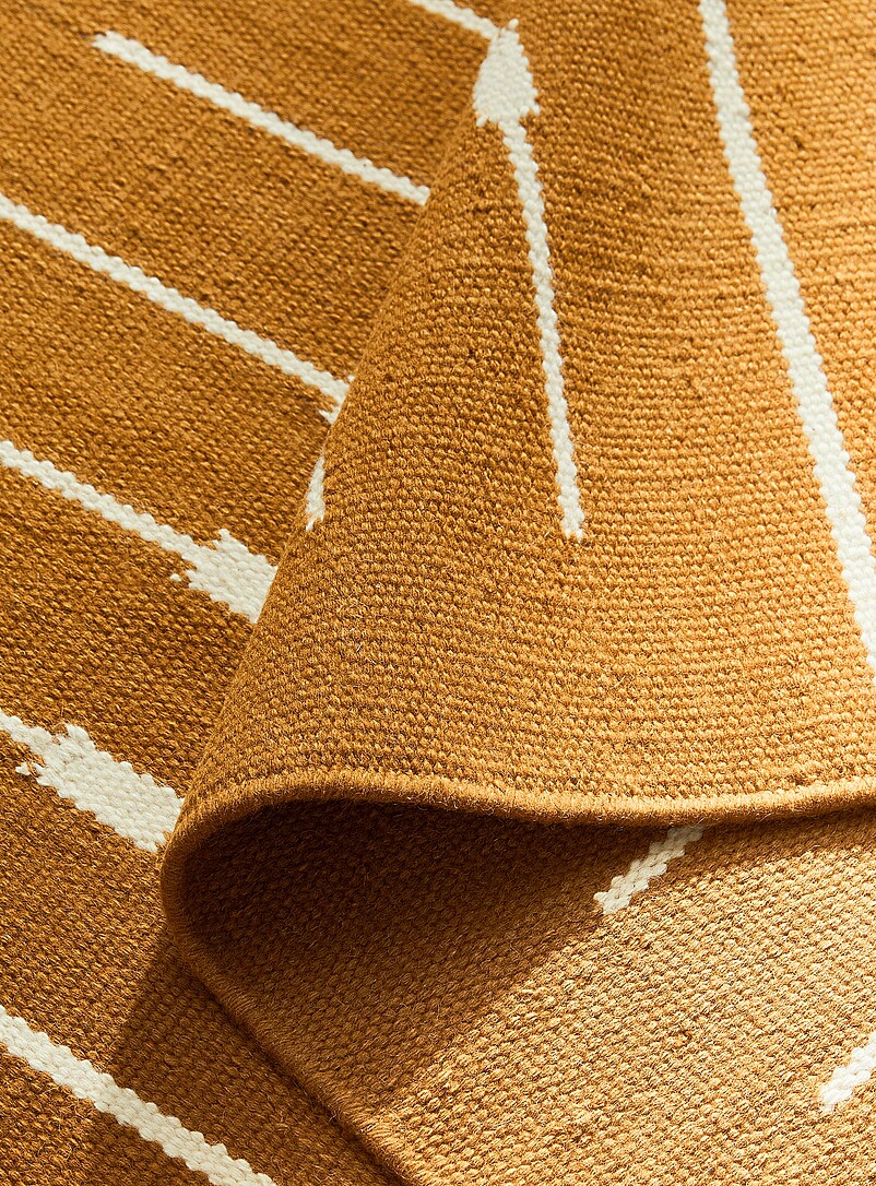 Striped blocks reversible artisanal rug See available sizes product image 2