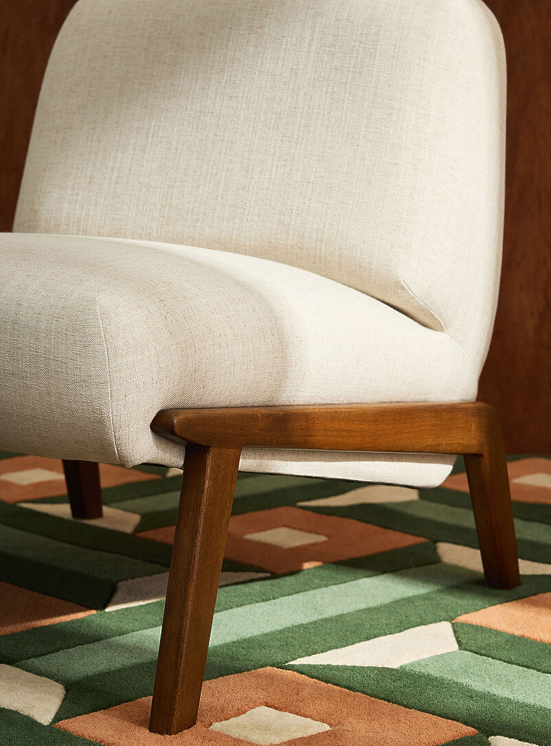 Zion wood accent cream chair product image 2