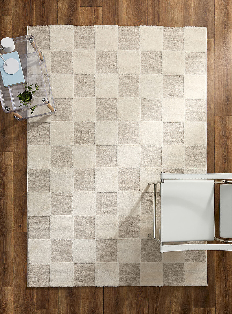 Grey checkers ivory rug See available sizes product image (primary)