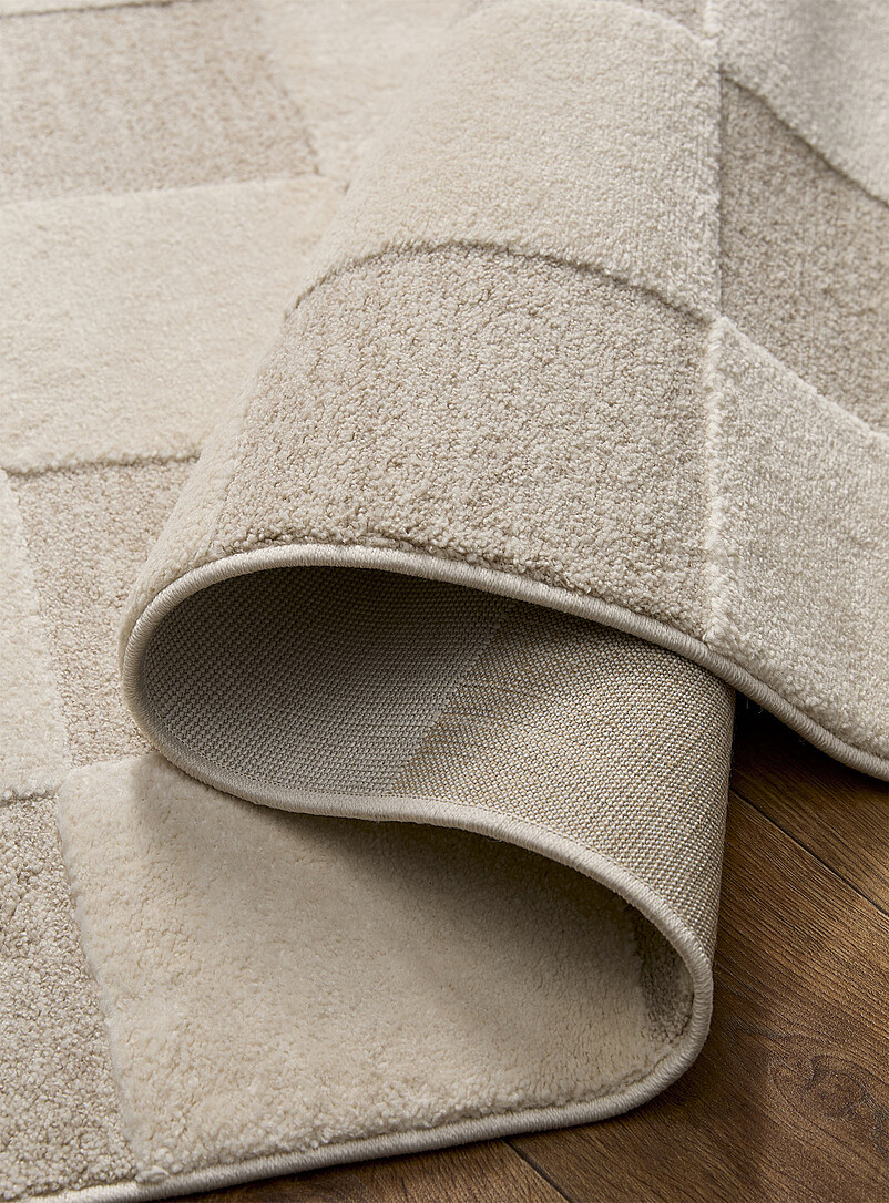 Grey checkers ivory rug See available sizes product image 2