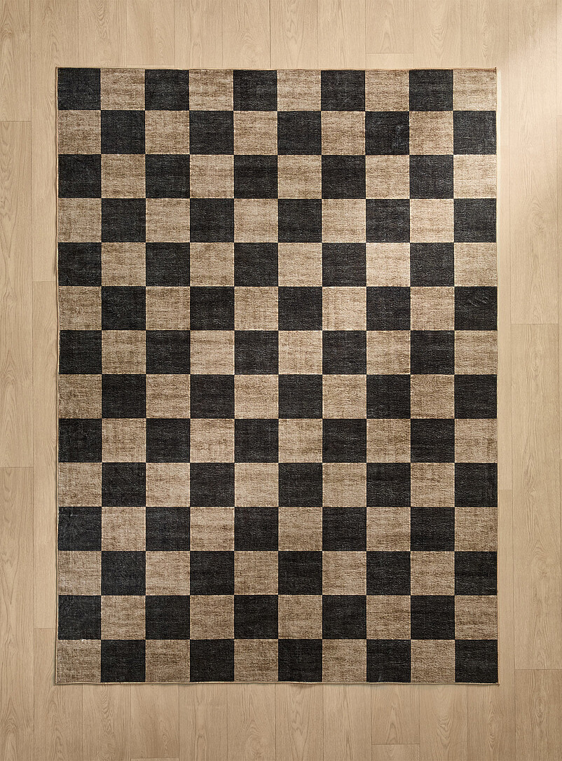 Neutral Checkers Rug See Available Sizes
