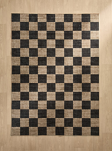 Neutral checkers rug See available sizes product image 2