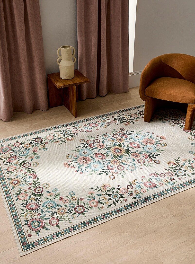 Framed Bouquet Rug See Available Sizes