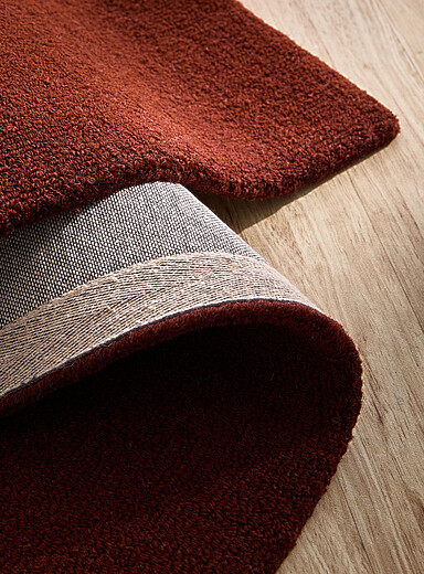 Plain pure wool handcrafted rug See available sizes