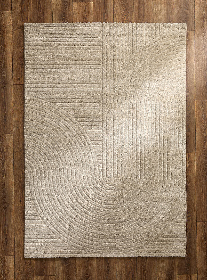 Geometric grooves neutral tone rug See available sizes product image (primary)