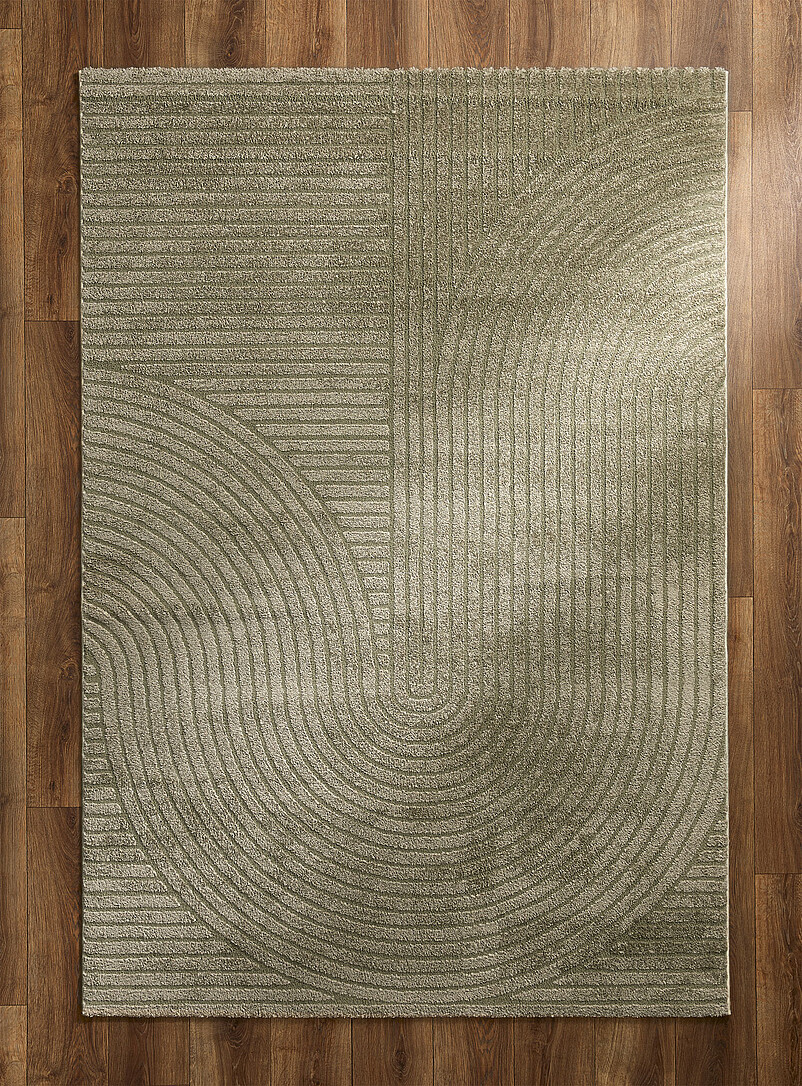 Geometric Grooves Neutral Tone Rug See Available Sizes