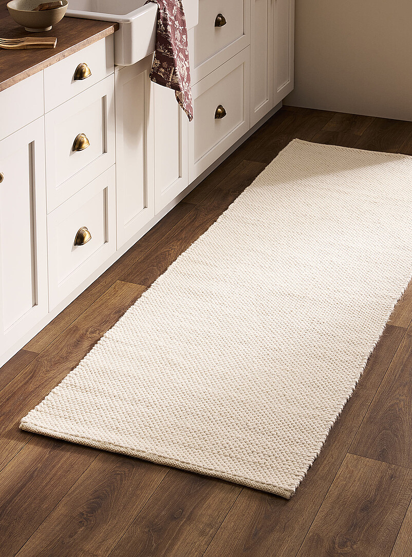 Pebble-Effect Handwoven Hallway Rug 75 X 245 Cm
