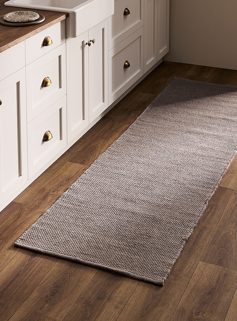 Pebble-Effect Handwoven Hallway Rug 75 X 245 Cm