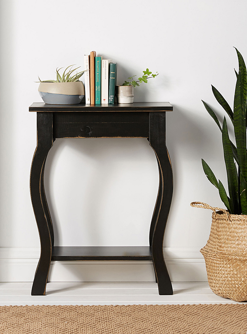 Springwater Woodcraft: La table d'appoint noir vintage Noir