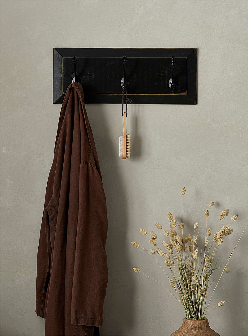 Springwater Woodcraft Black Antique 3-hook wall coat rack