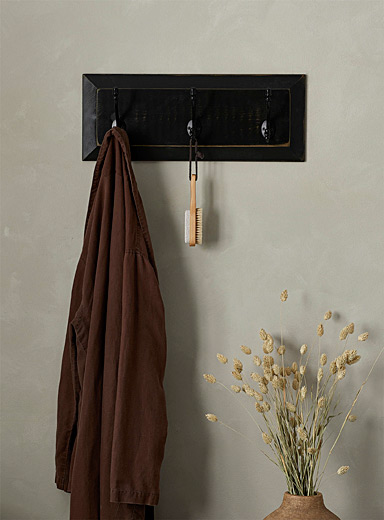 Antique 3-hook wall coat rack