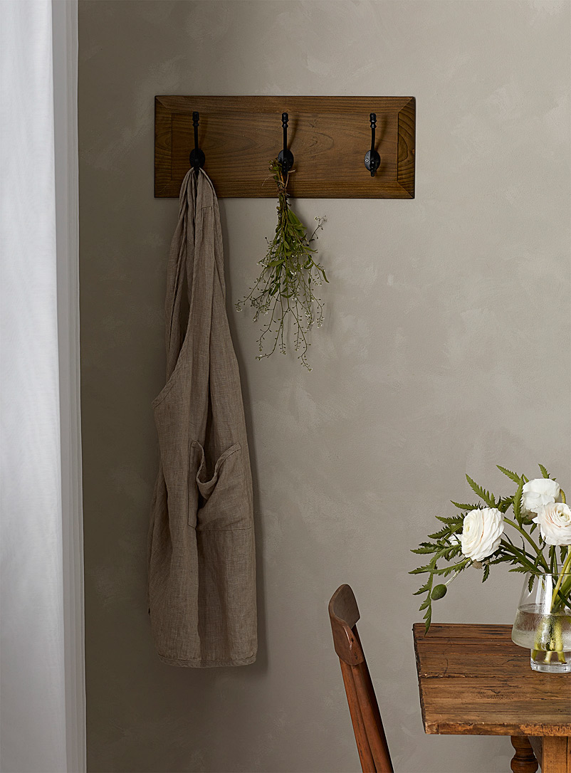 Antique 3-hook wall coat rack | Springwater Woodcraft | Baskets ...