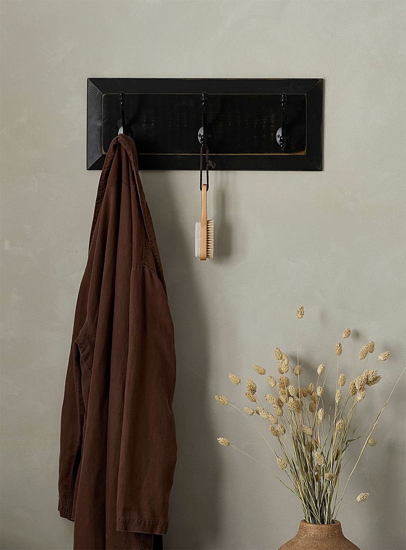 Antique 3-Hook Wall Coat Rack