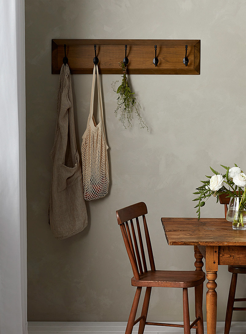 Antique 5-Hook Wall Coat Rack