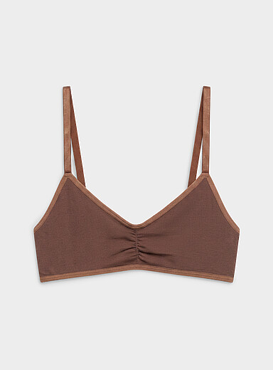 Miiyu Chocolate/Espresso Wrinkled centre ultra-comfortable bralette for women